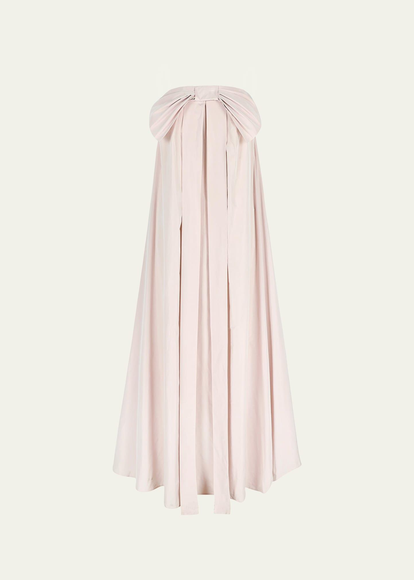 strapless voluminous gown with bow detail