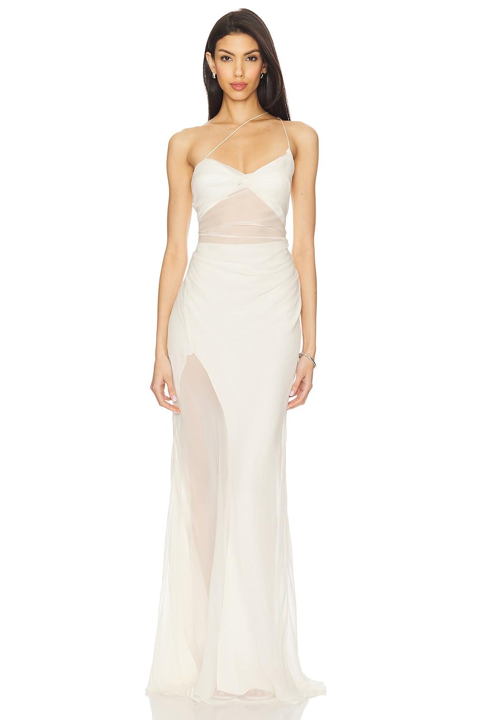 strappy diaphanous gown