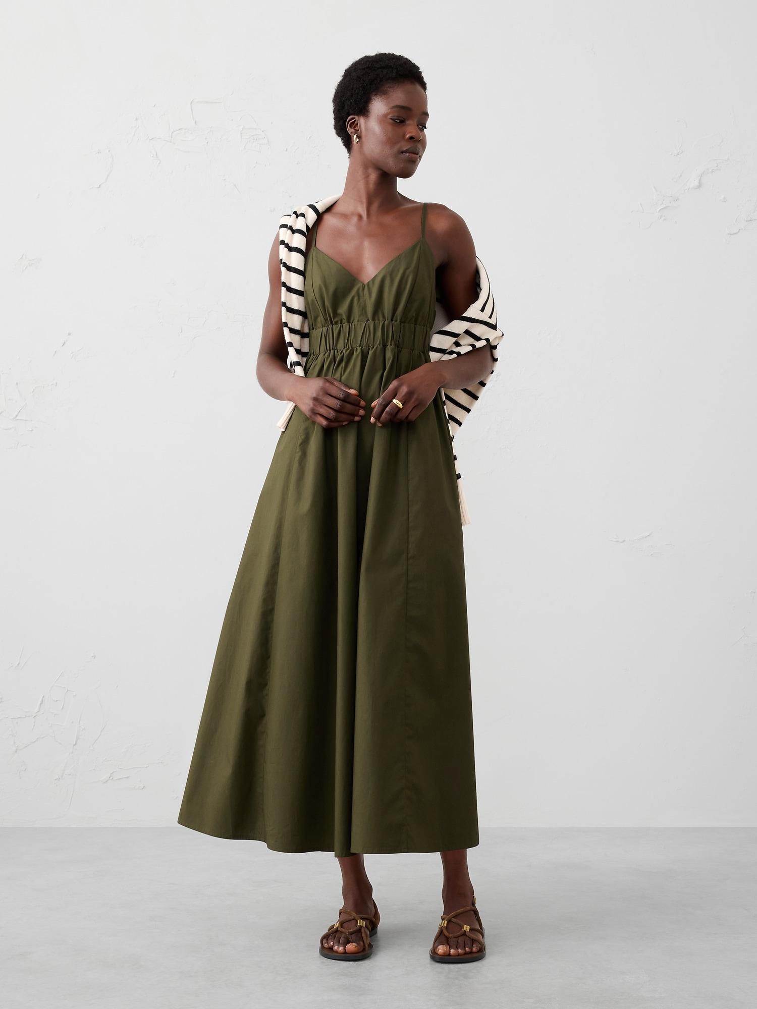 strappy empire-waist midi dress