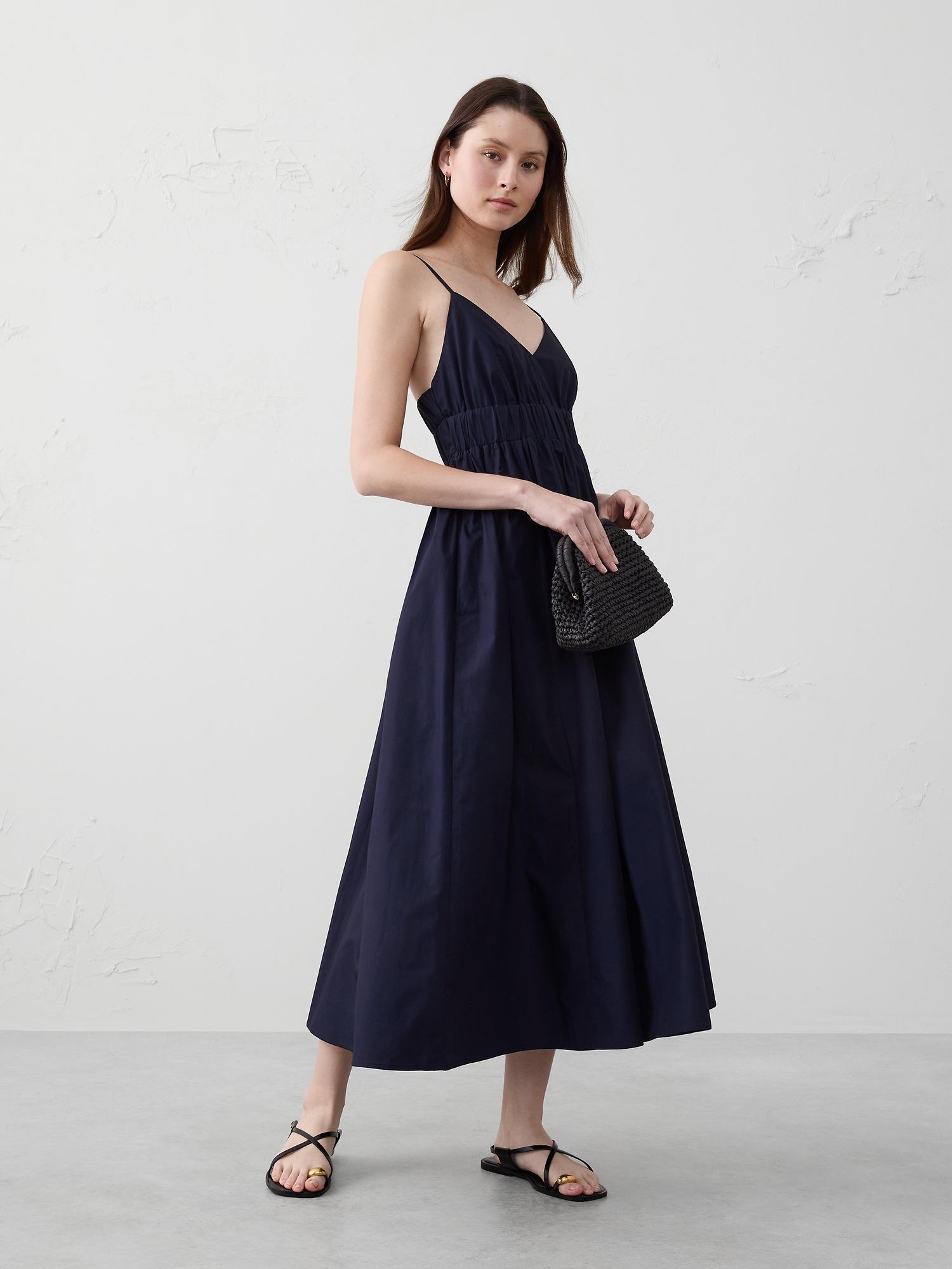 strappy empire-waist midi dress