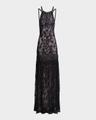 strappy lace trumpet gown