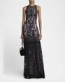 strappy lace trumpet gown