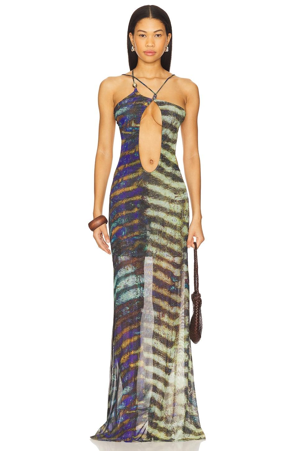 strappy maxi dress with trim
