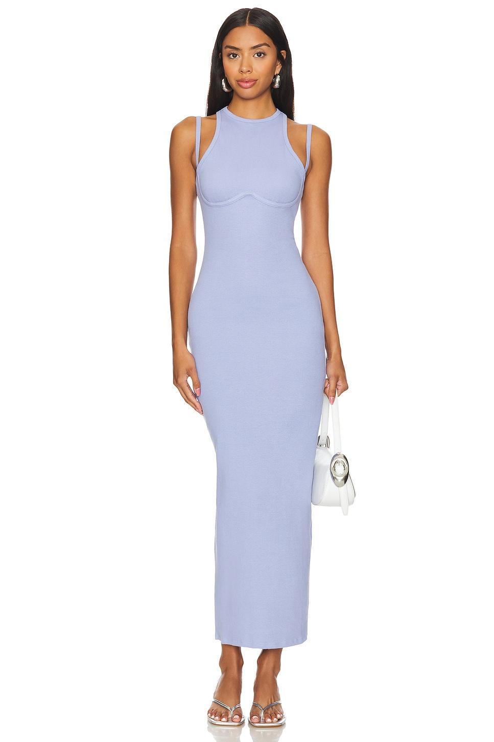 strappy rib maxi dress