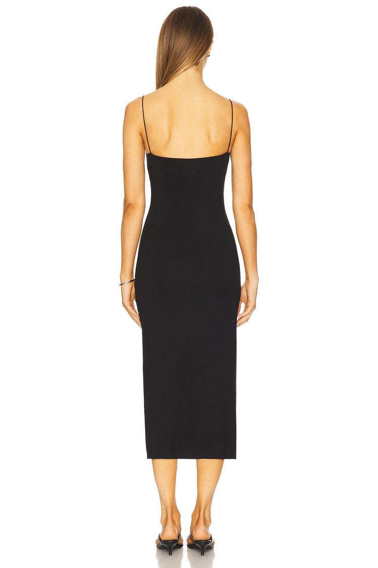 strappy side slit dress