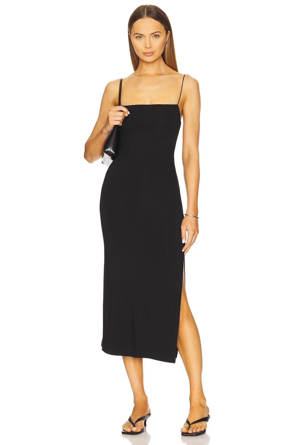 strappy side slit dress