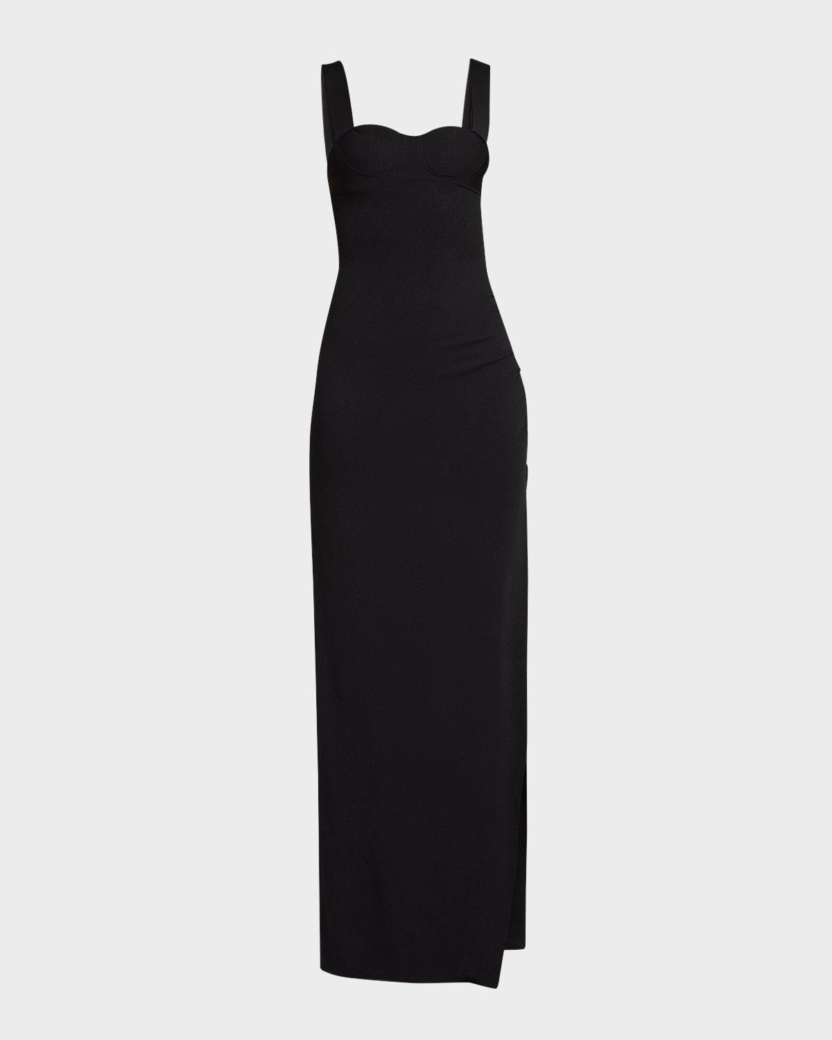 strappy stretch viscose corset gown