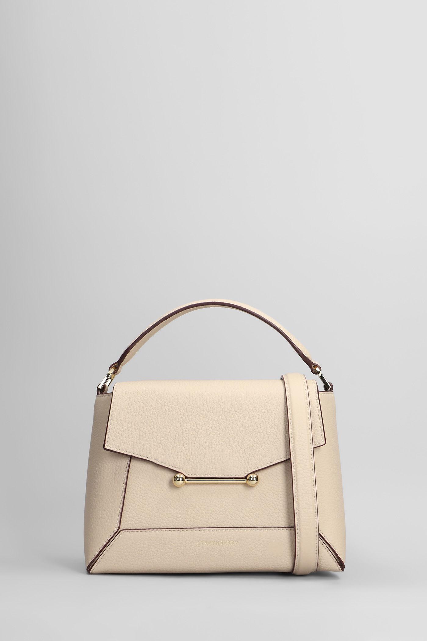 strathberry mosaic shoulder bag in taupe leather