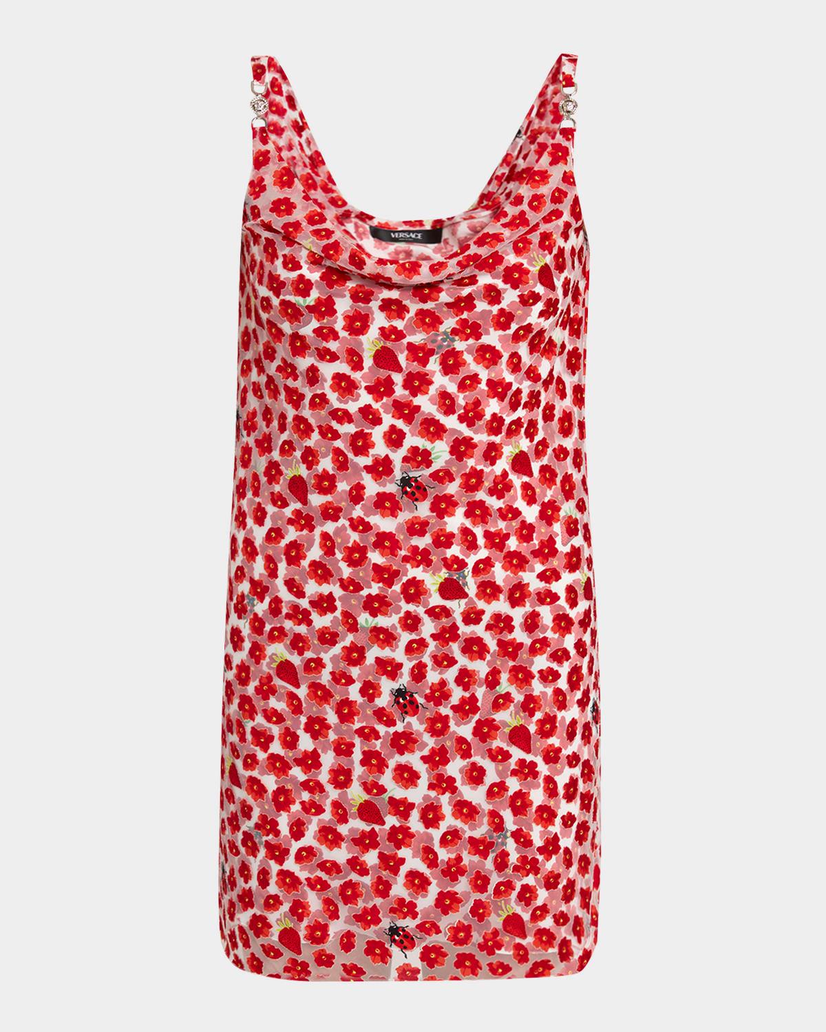 strawberry garden devore jersey mini dress