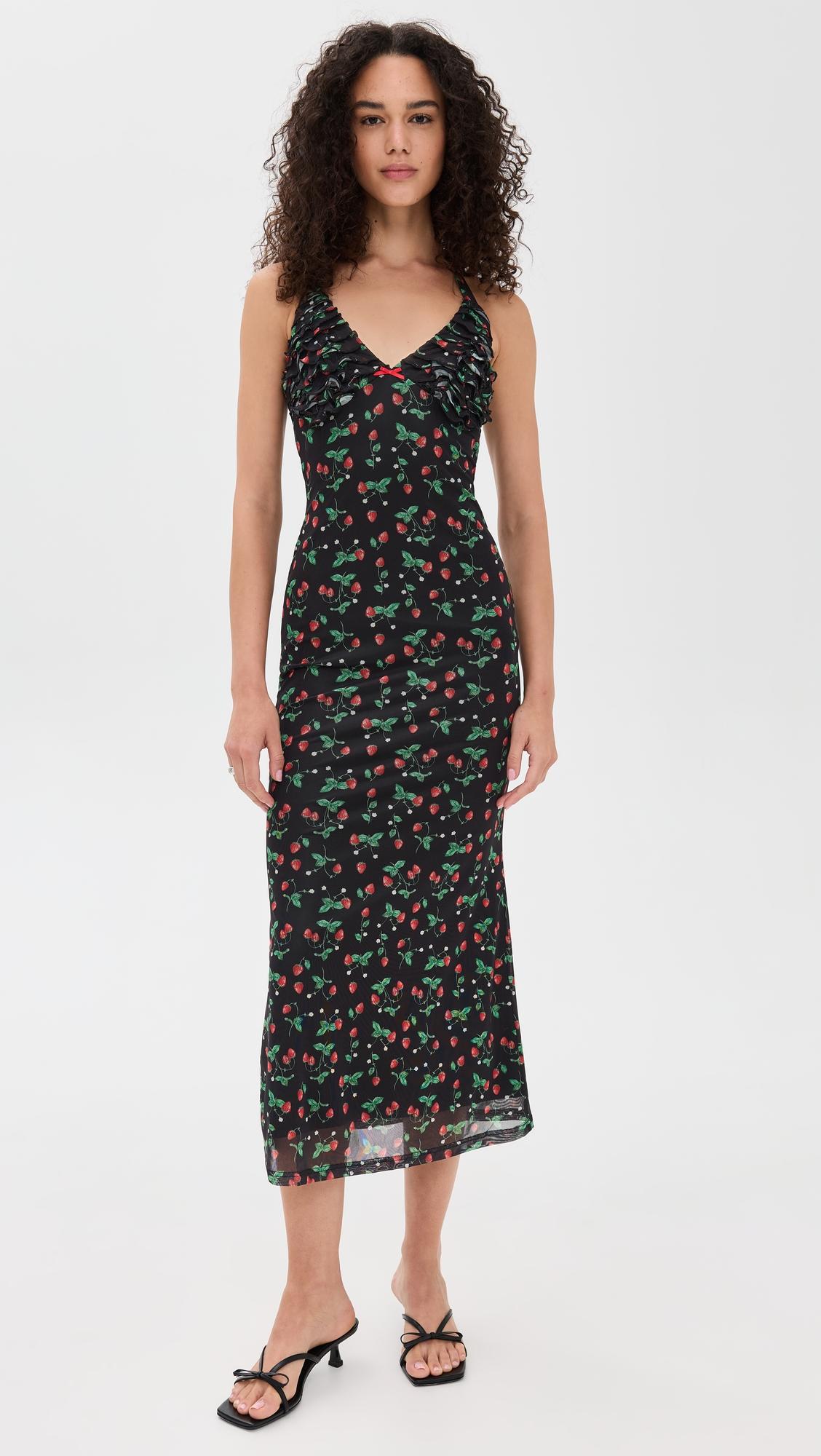 strawberry maxi dress
