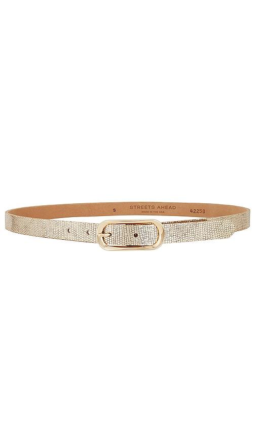streets ahead aurelle belt in metallic gold.
