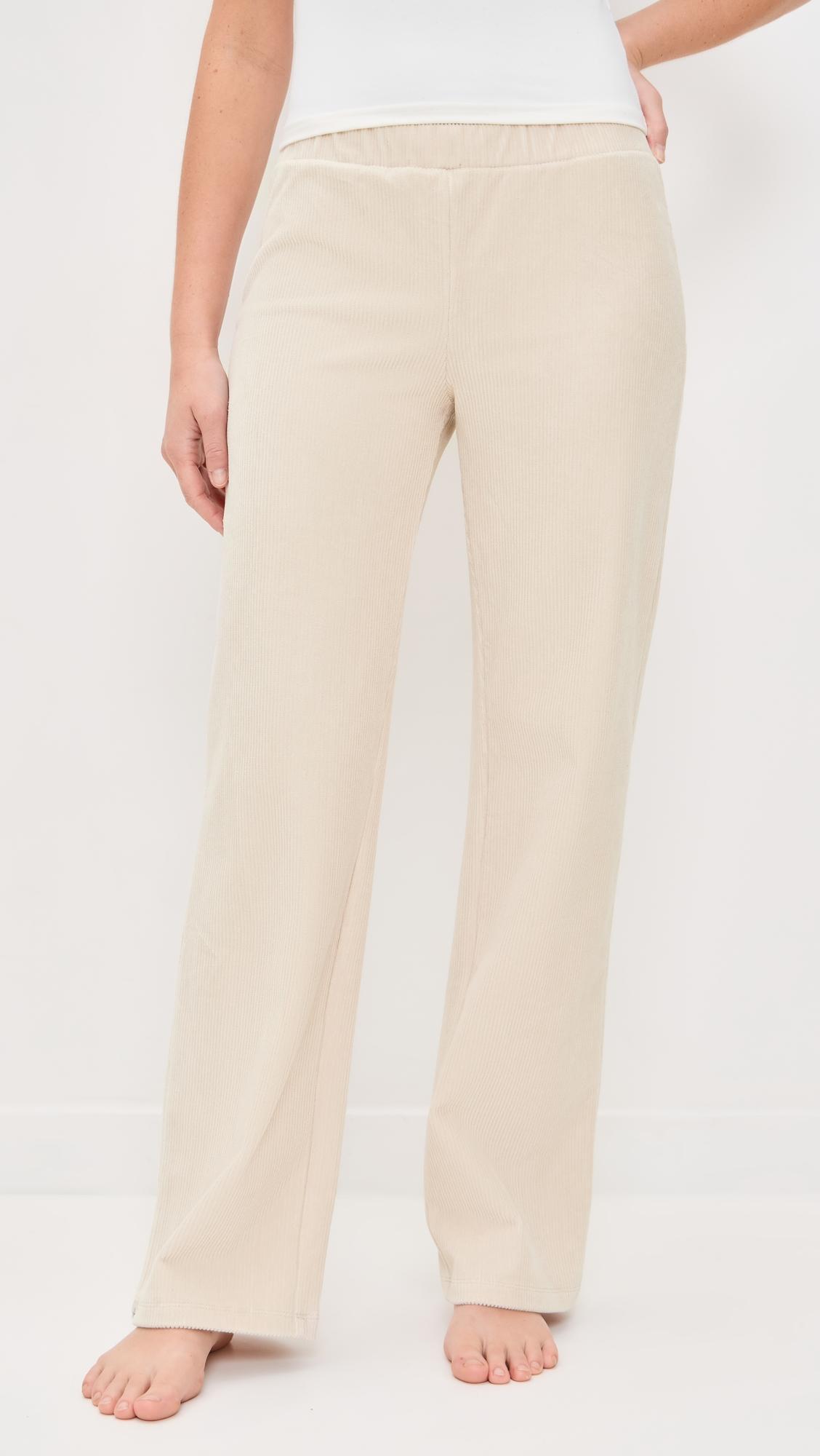 stretch corduroy wide leg pants