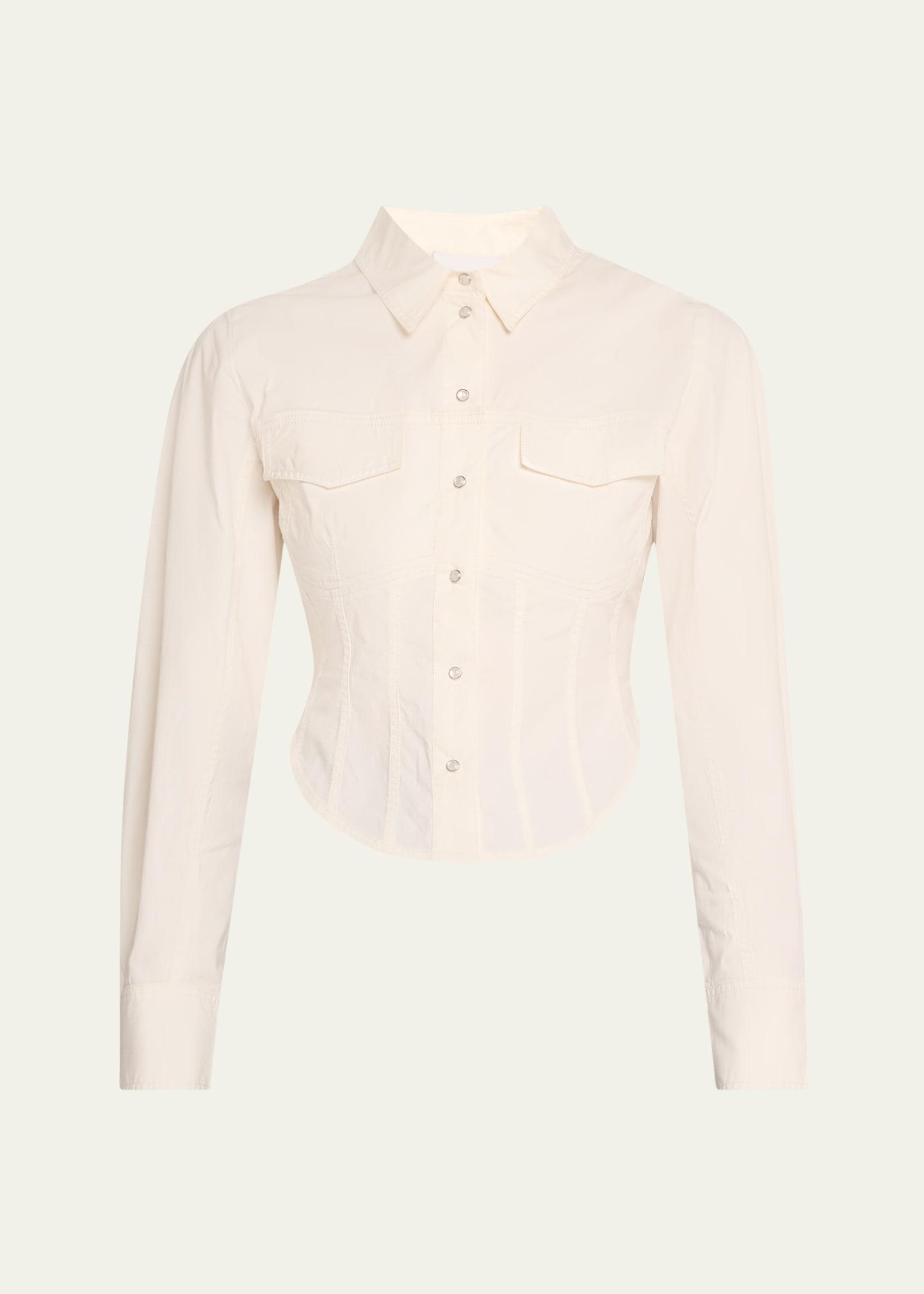 stretch cotton corset shirt