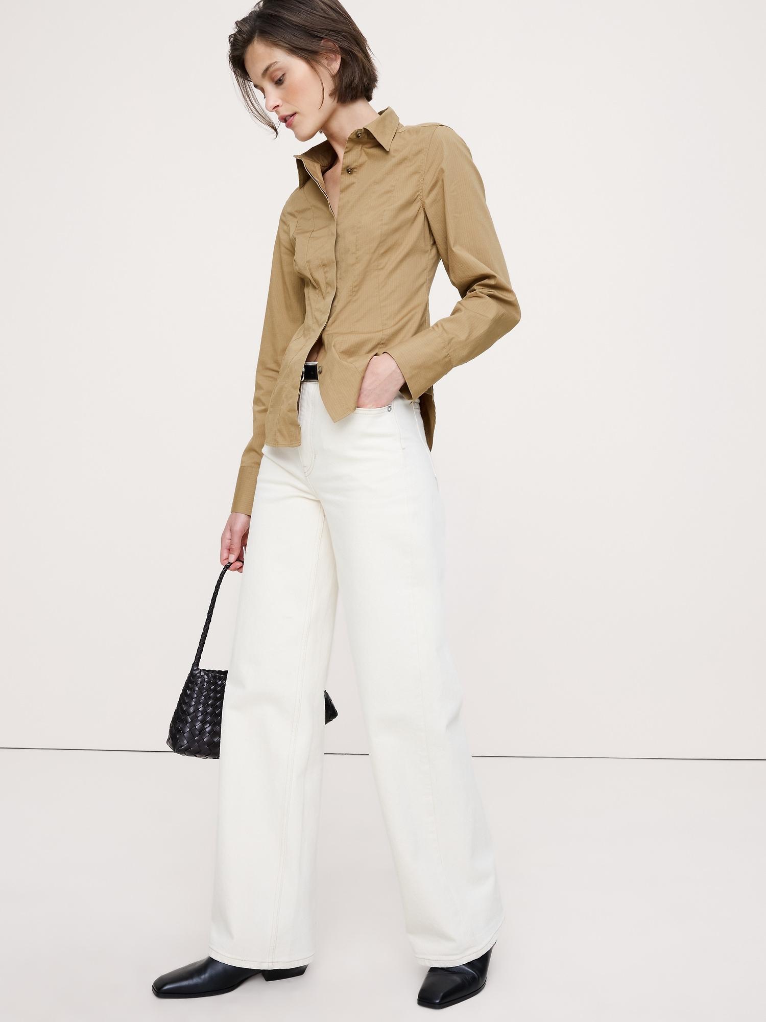 stretch-cotton hourglass shirt