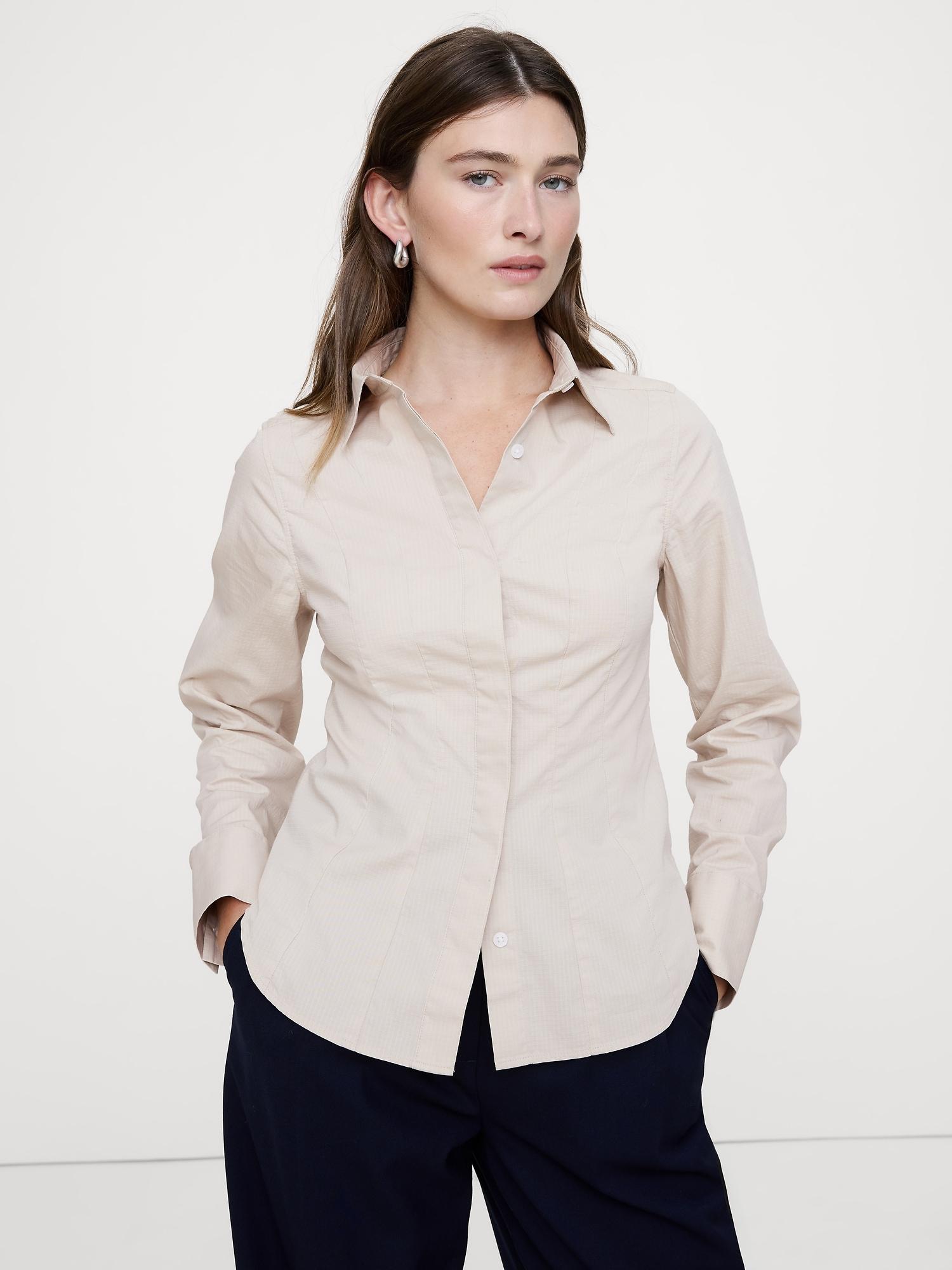 stretch-cotton hourglass shirt