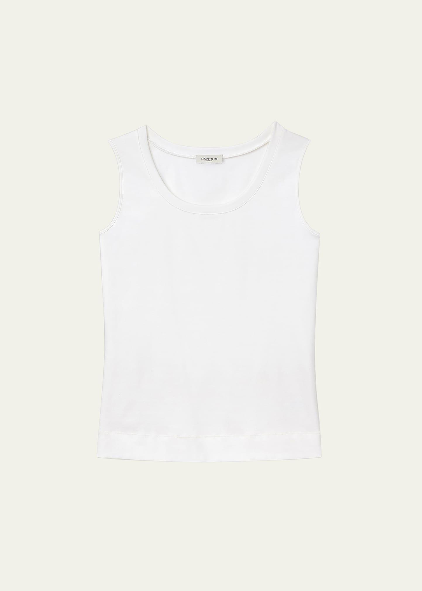 stretch cotton scoop neck tank