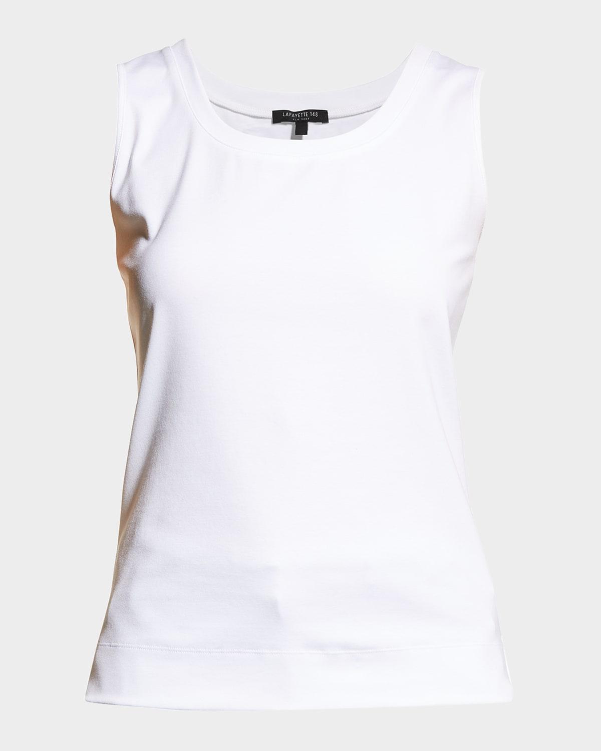 stretch cotton scoop neck tank