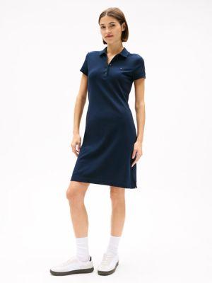 stretch-cotton slim fit polo dress