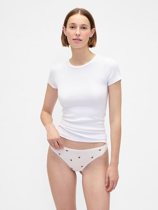 stretch cotton thong