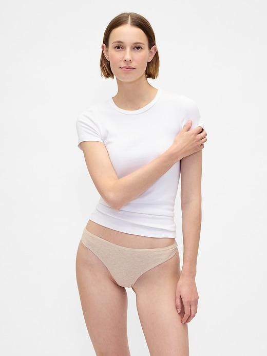 stretch cotton thong