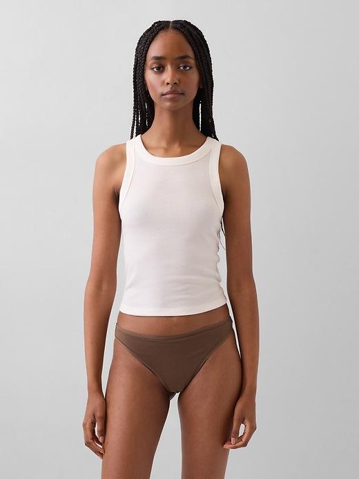 stretch cotton thong
