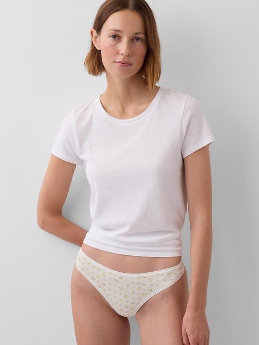 stretch cotton thong