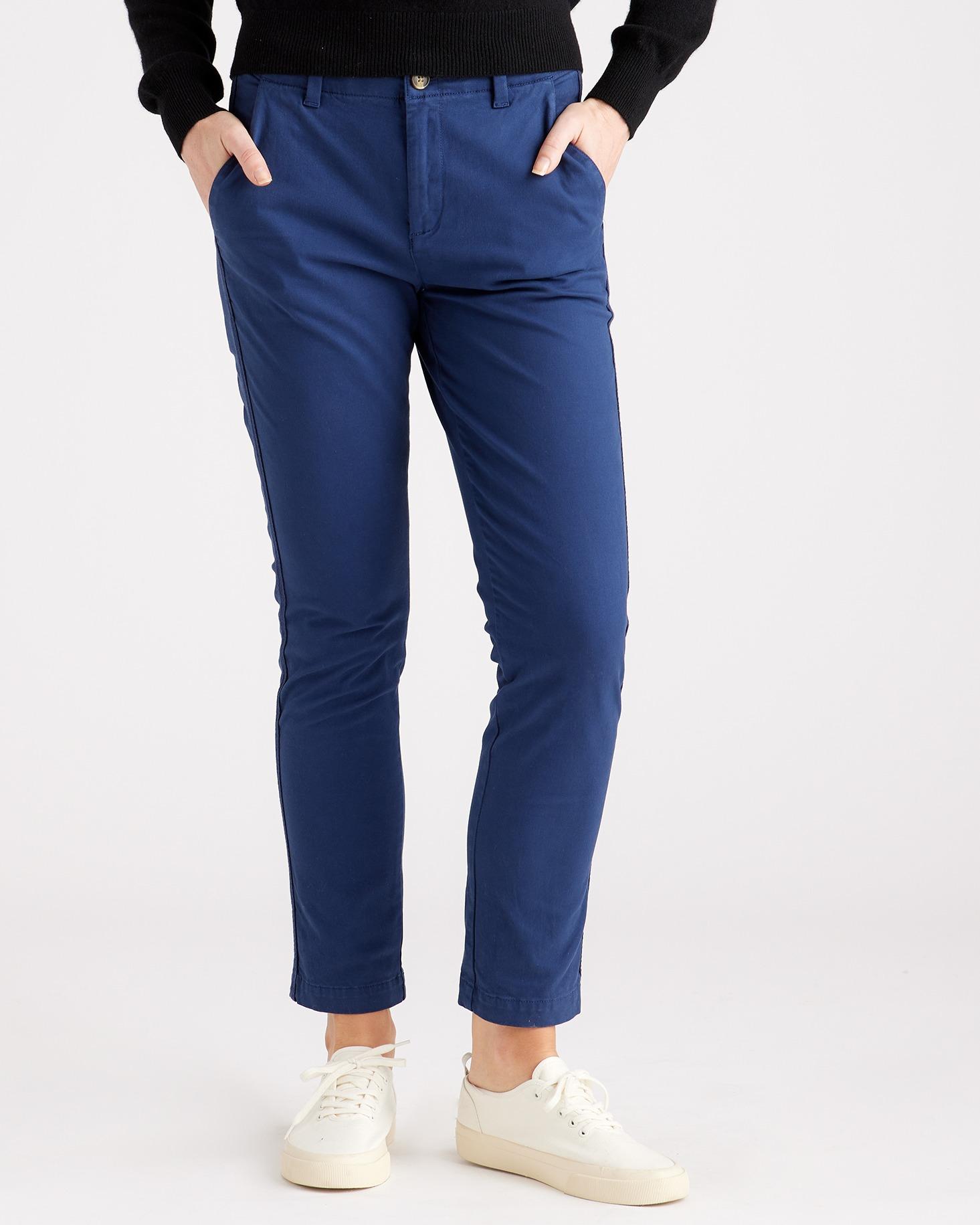 stretch cotton twill girlfriend chino pants