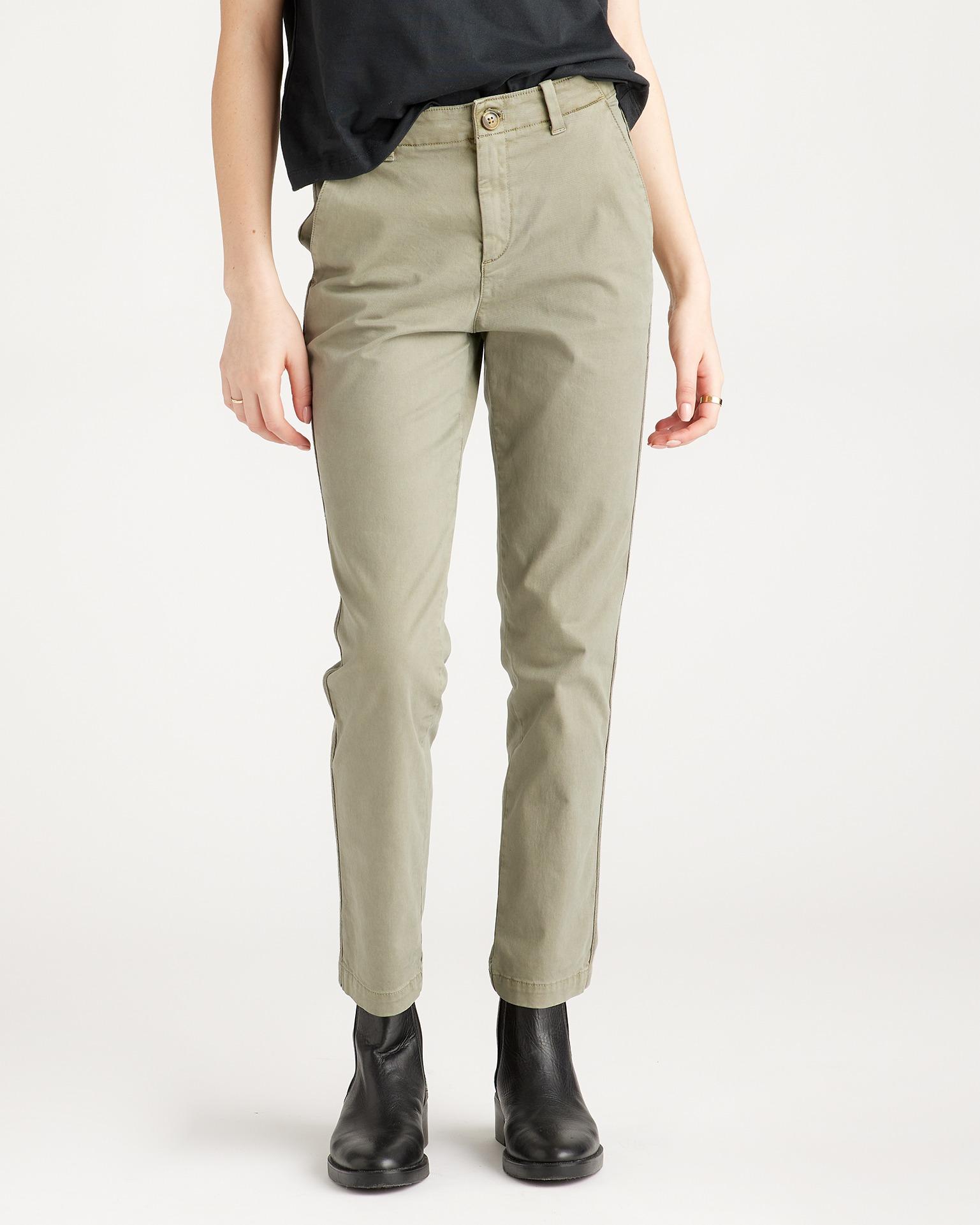 stretch cotton twill girlfriend chino pants