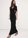 stretch-crepe asymmetrical open-back maxi dress