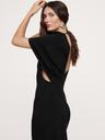 stretch-crepe asymmetrical open-back maxi dress