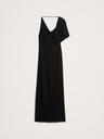 stretch-crepe asymmetrical open-back maxi dress