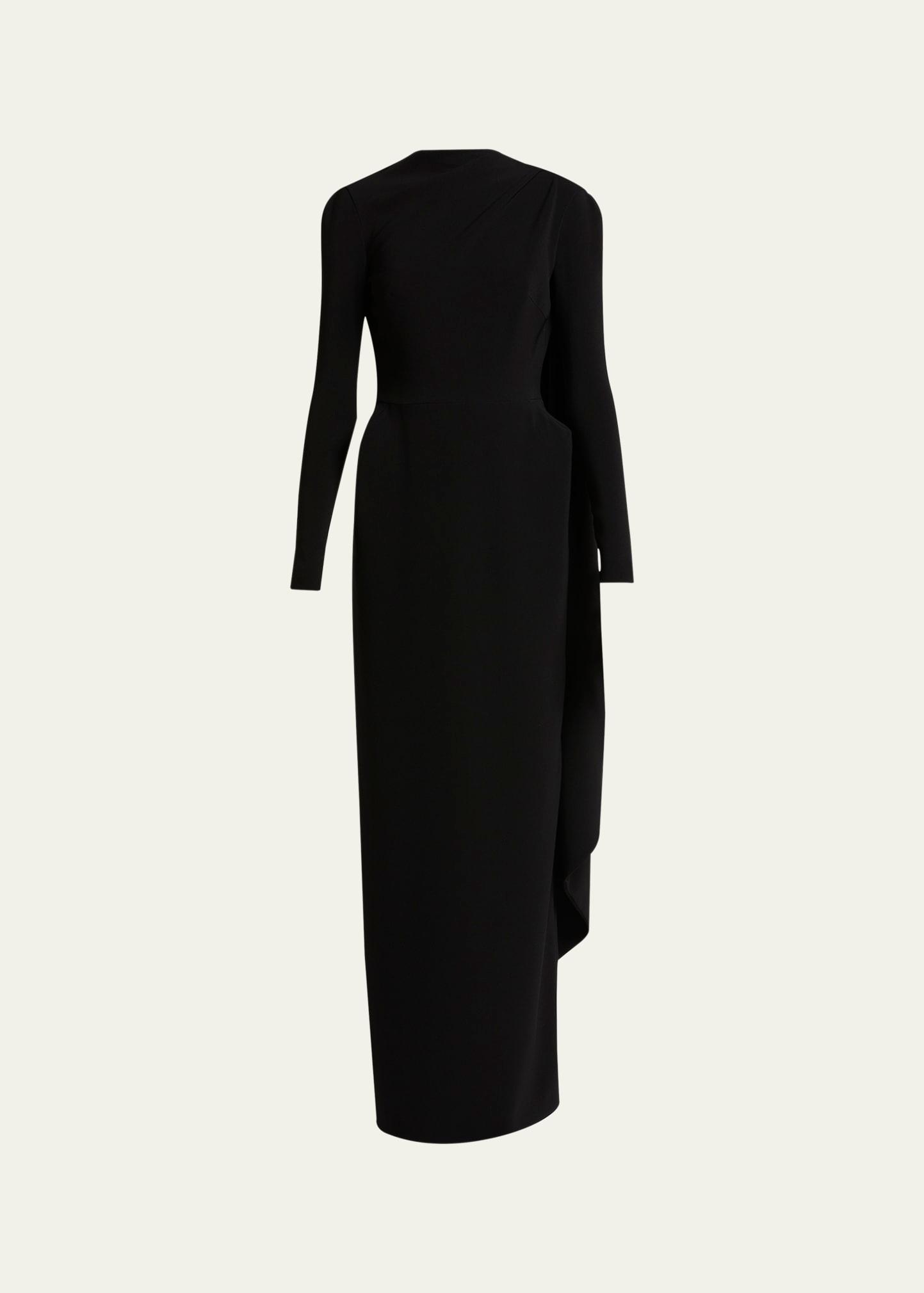 stretch crepe cape gown