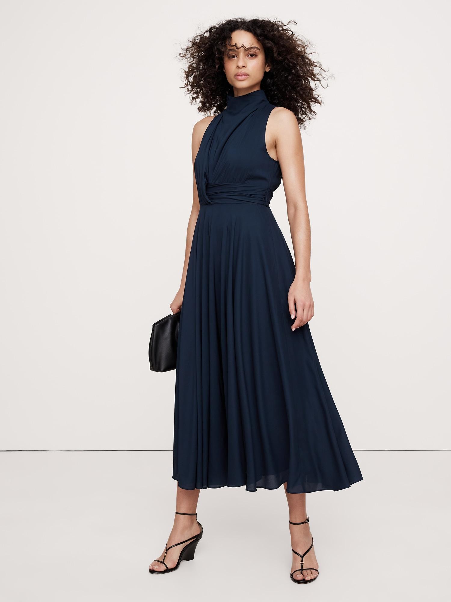 stretch-crepe maxi dress