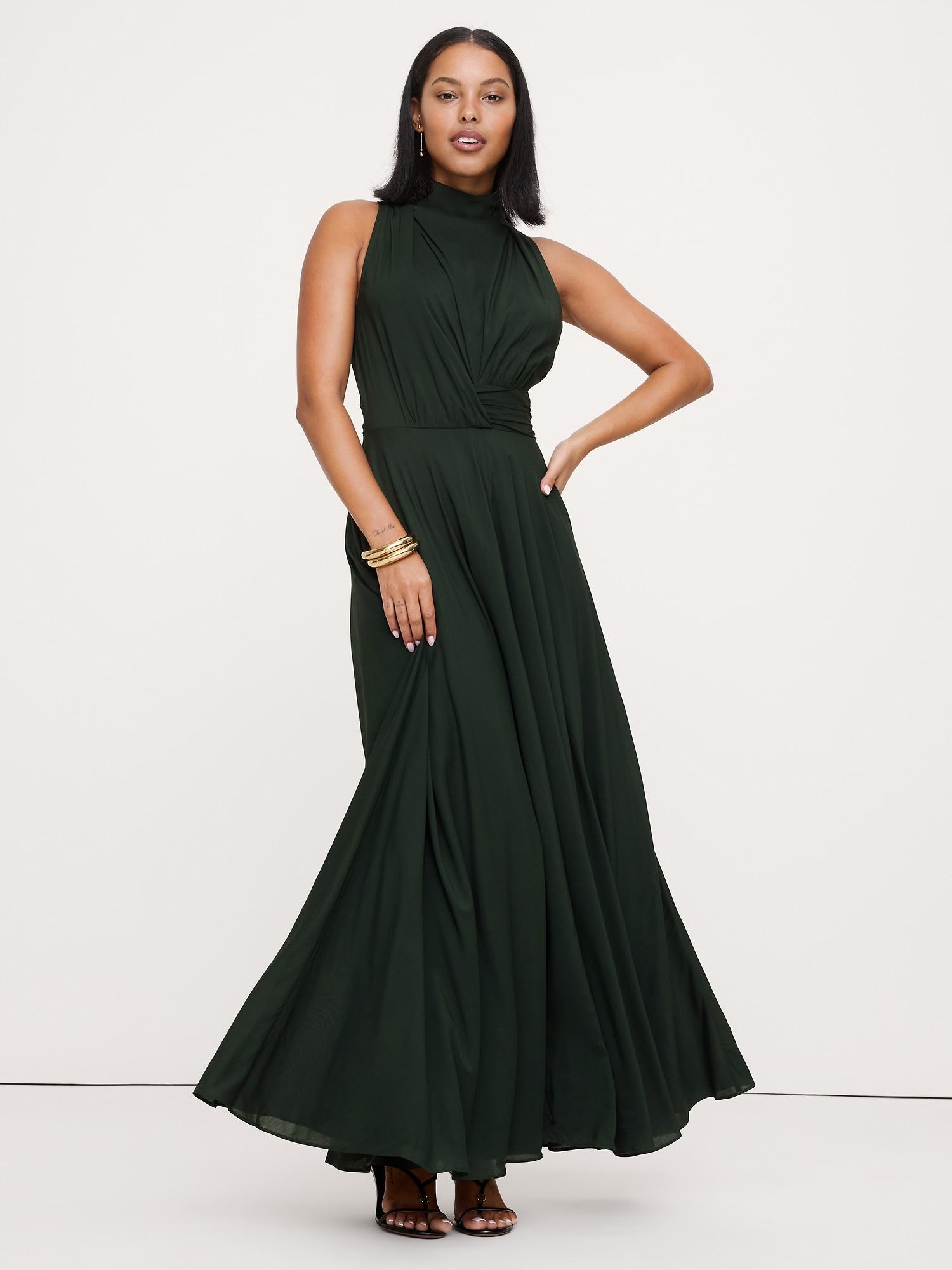 stretch-crepe maxi dress