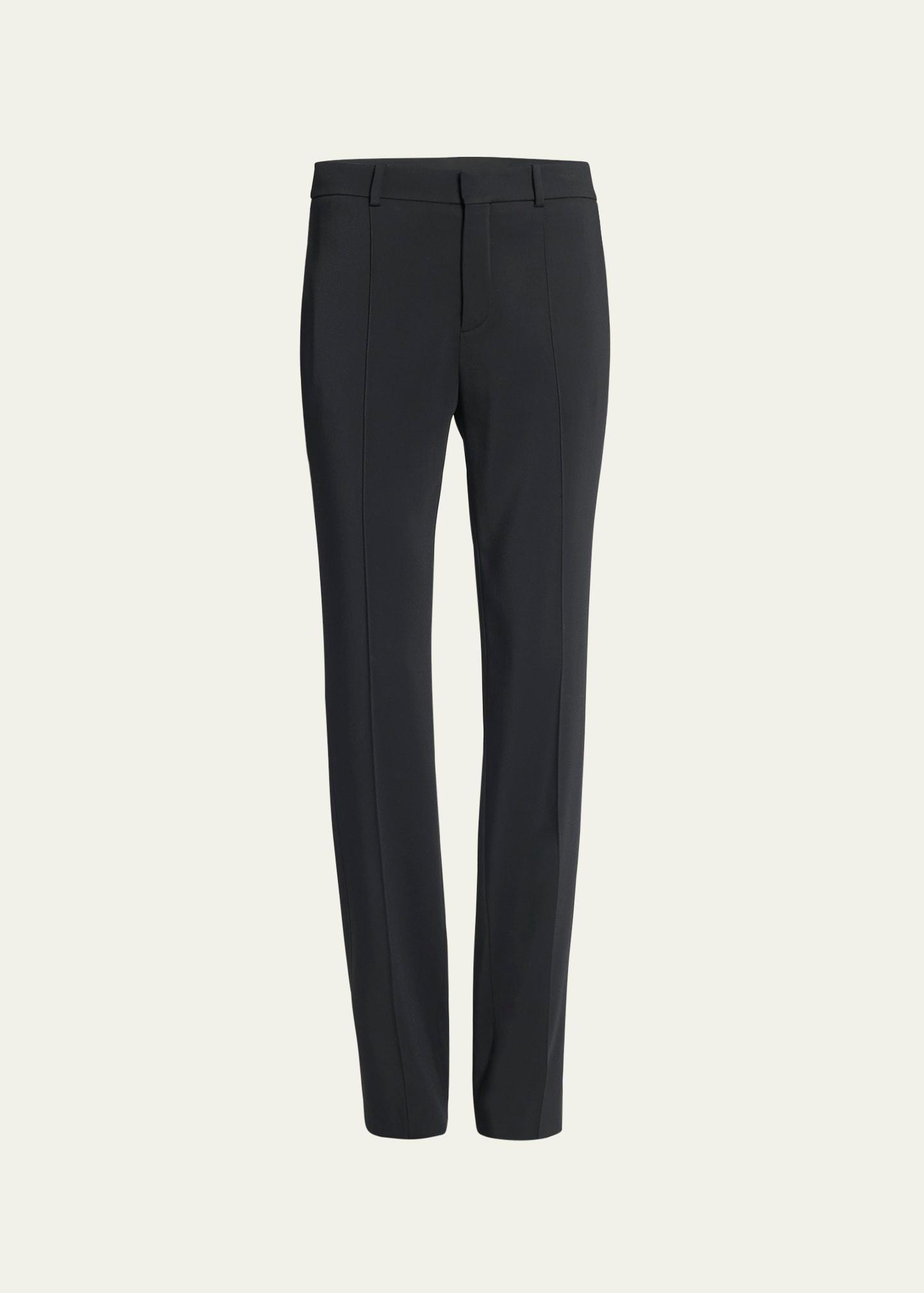 stretch gabardine straight-leg trousers