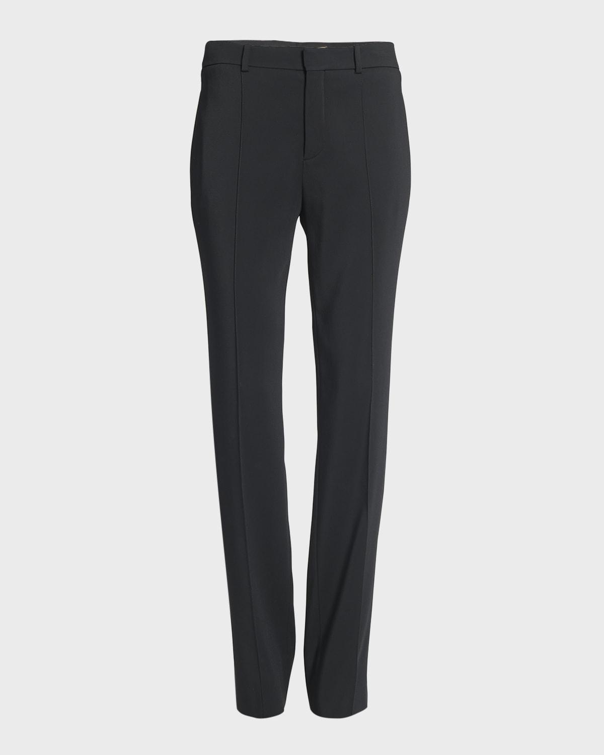 stretch gabardine straight-leg trousers
