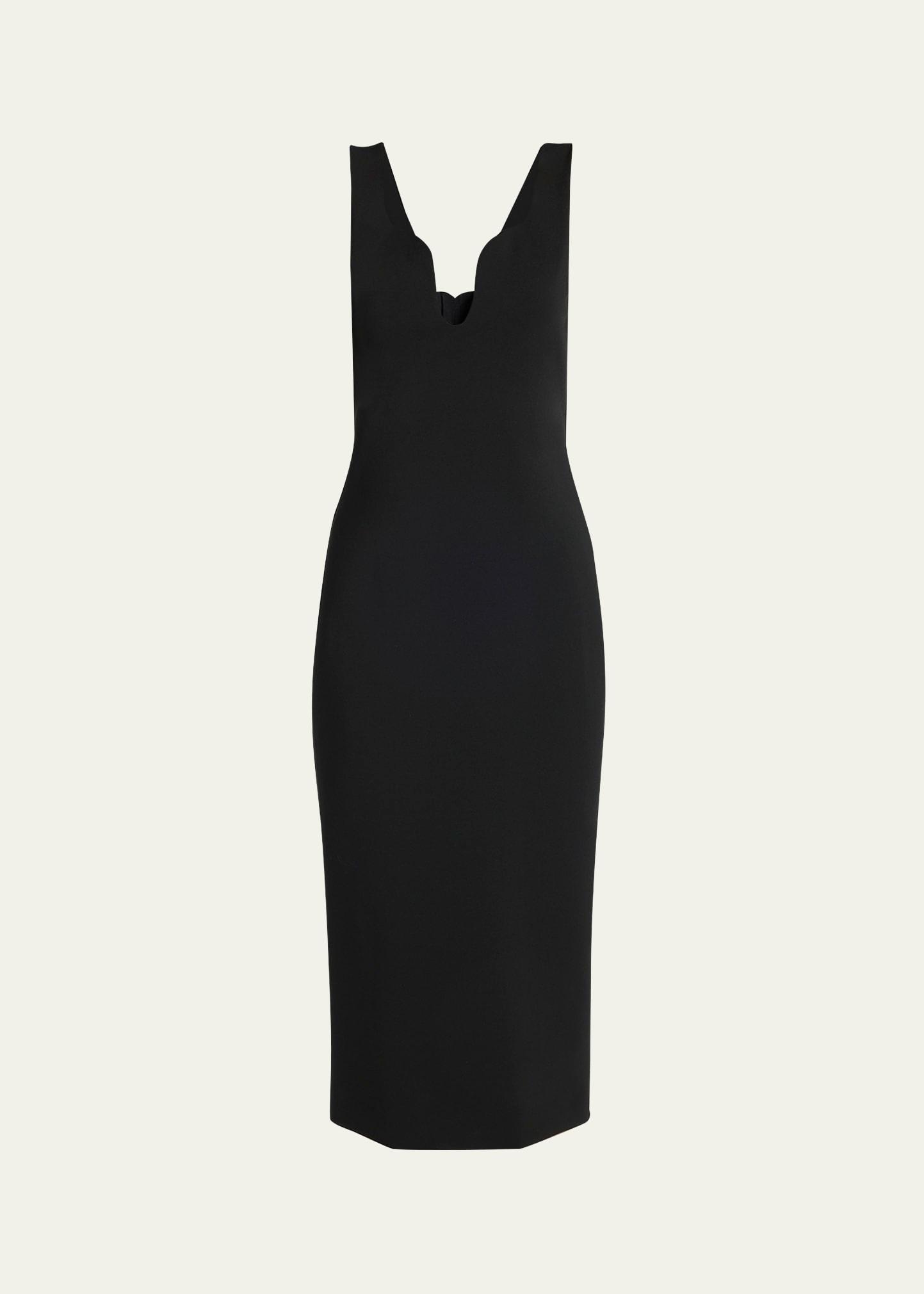 stretch jersey body-con midi dress