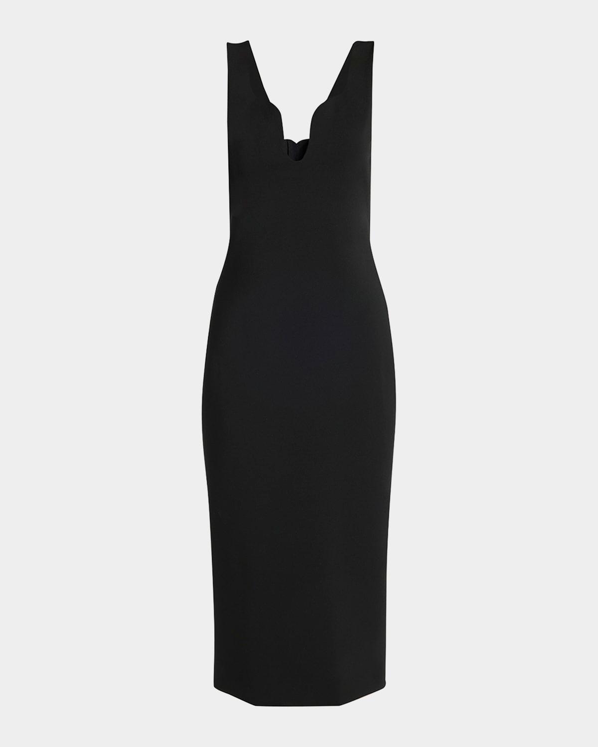 stretch jersey body-con midi dress