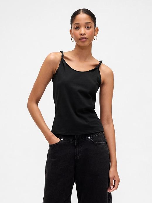 stretch jersey twist tank top