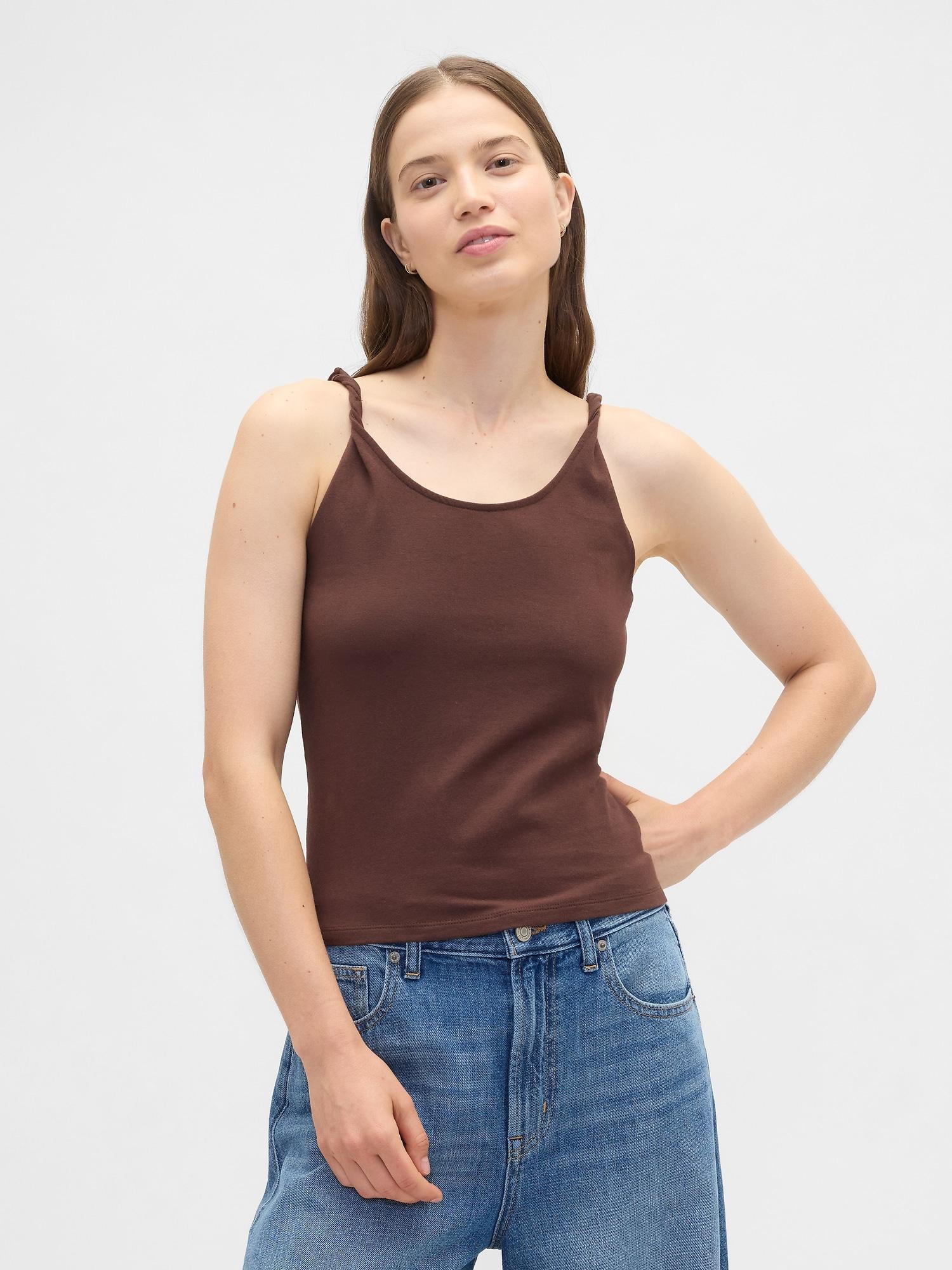 stretch jersey twist tank top