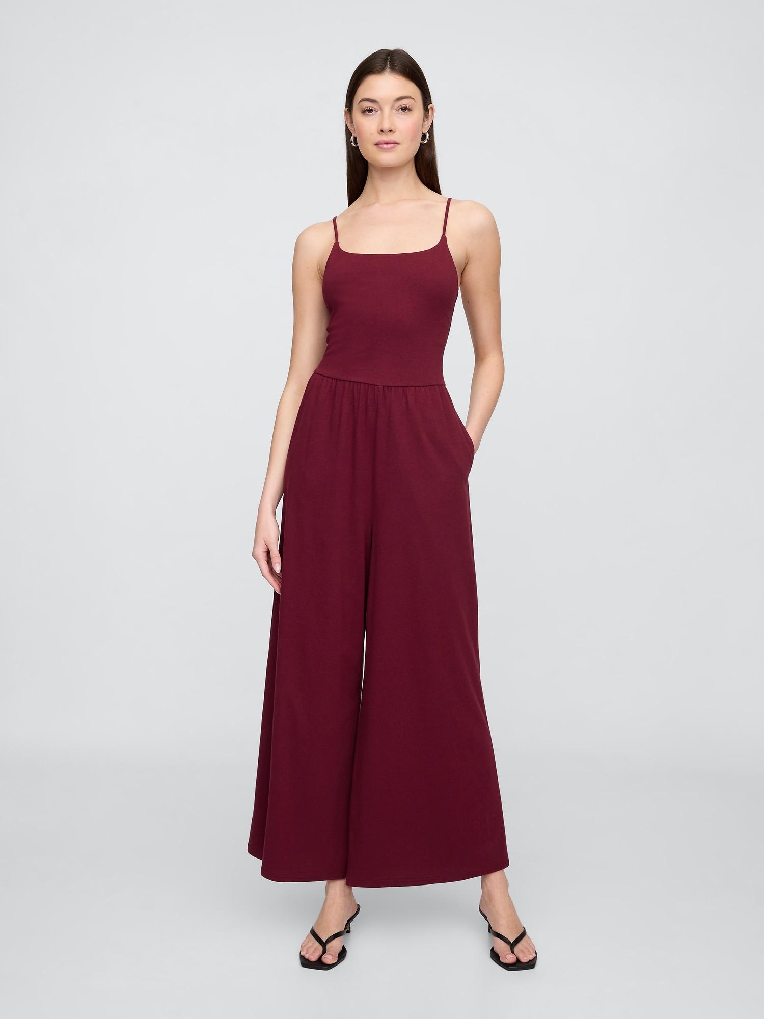 stretch jersey wide-leg jumpsuit