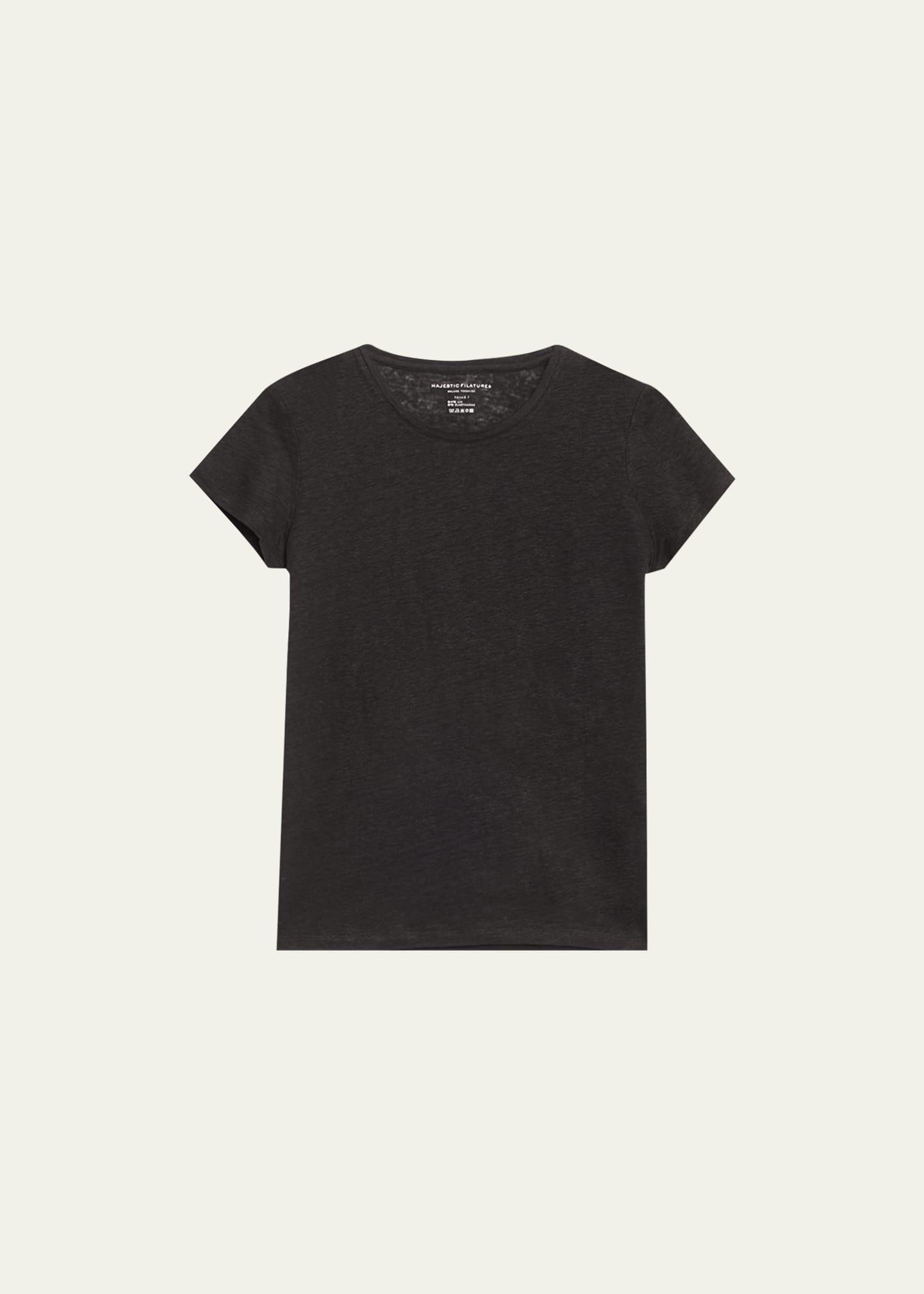stretch linen crewneck tee