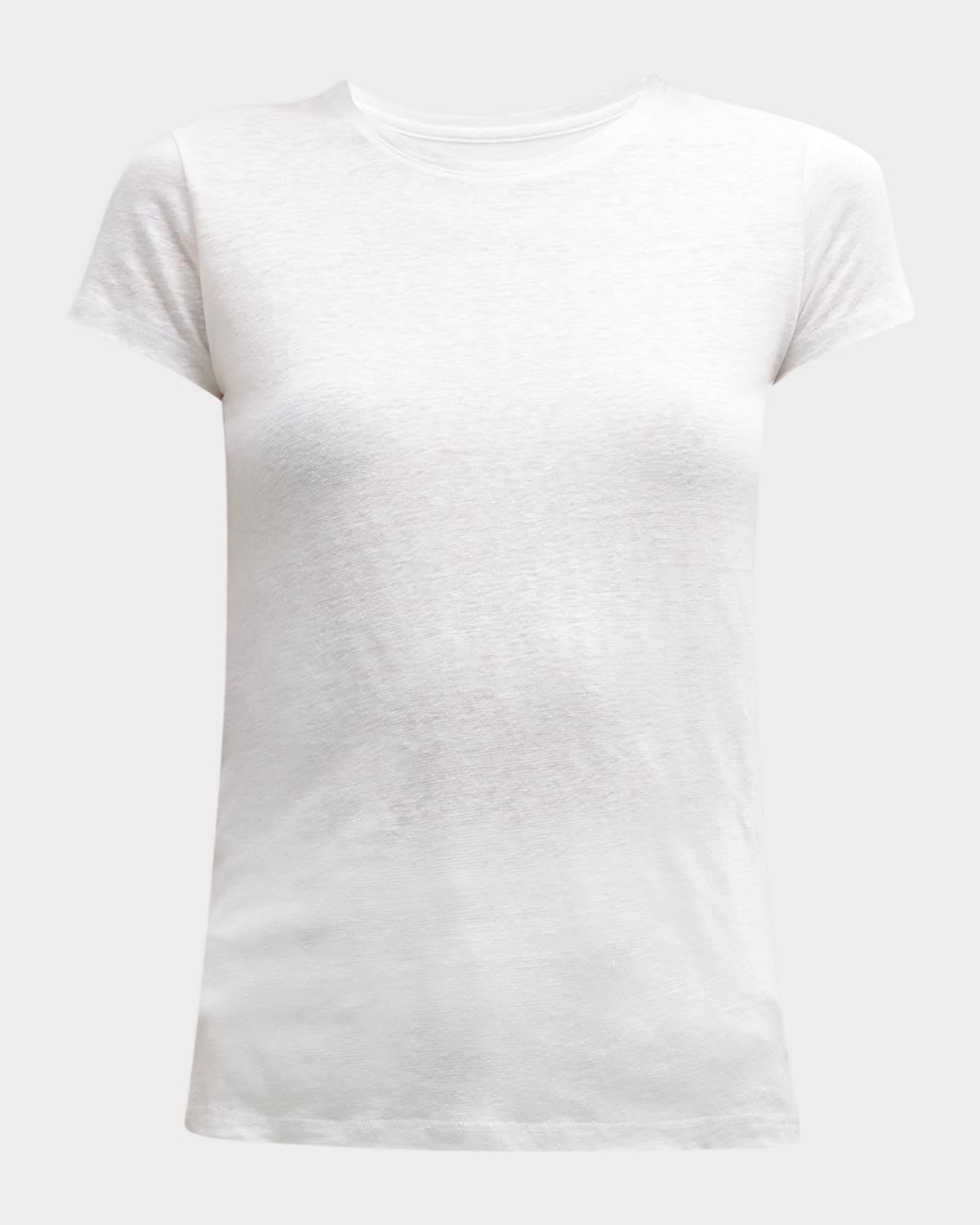 stretch linen crewneck tee