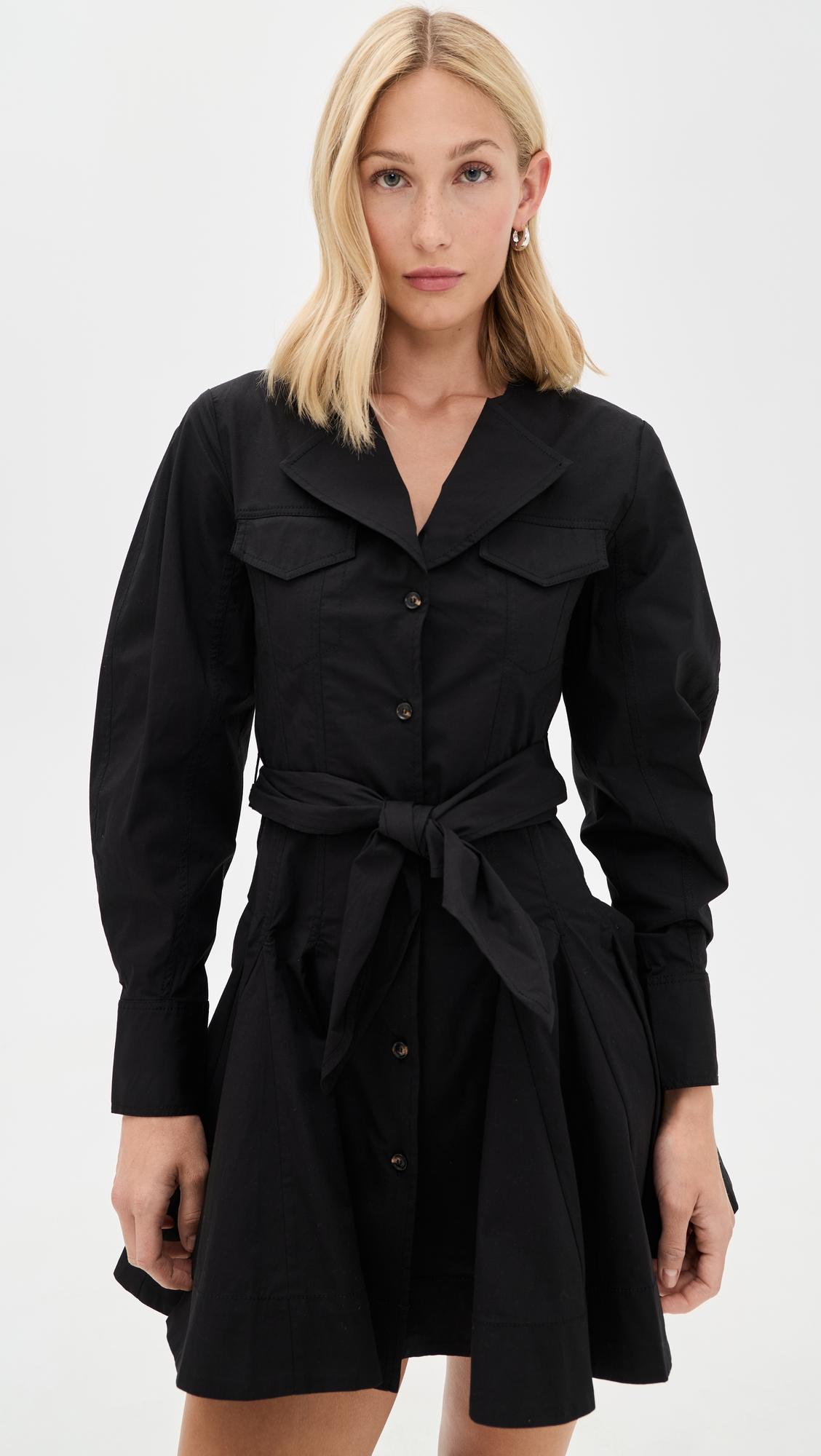 stretch mini shirt dress