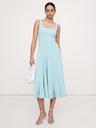stretch-sateen square-neck long midi dress