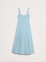 stretch-sateen square-neck long midi dress