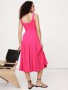 stretch-sateen square-neck long midi dress