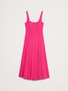 stretch-sateen square-neck long midi dress
