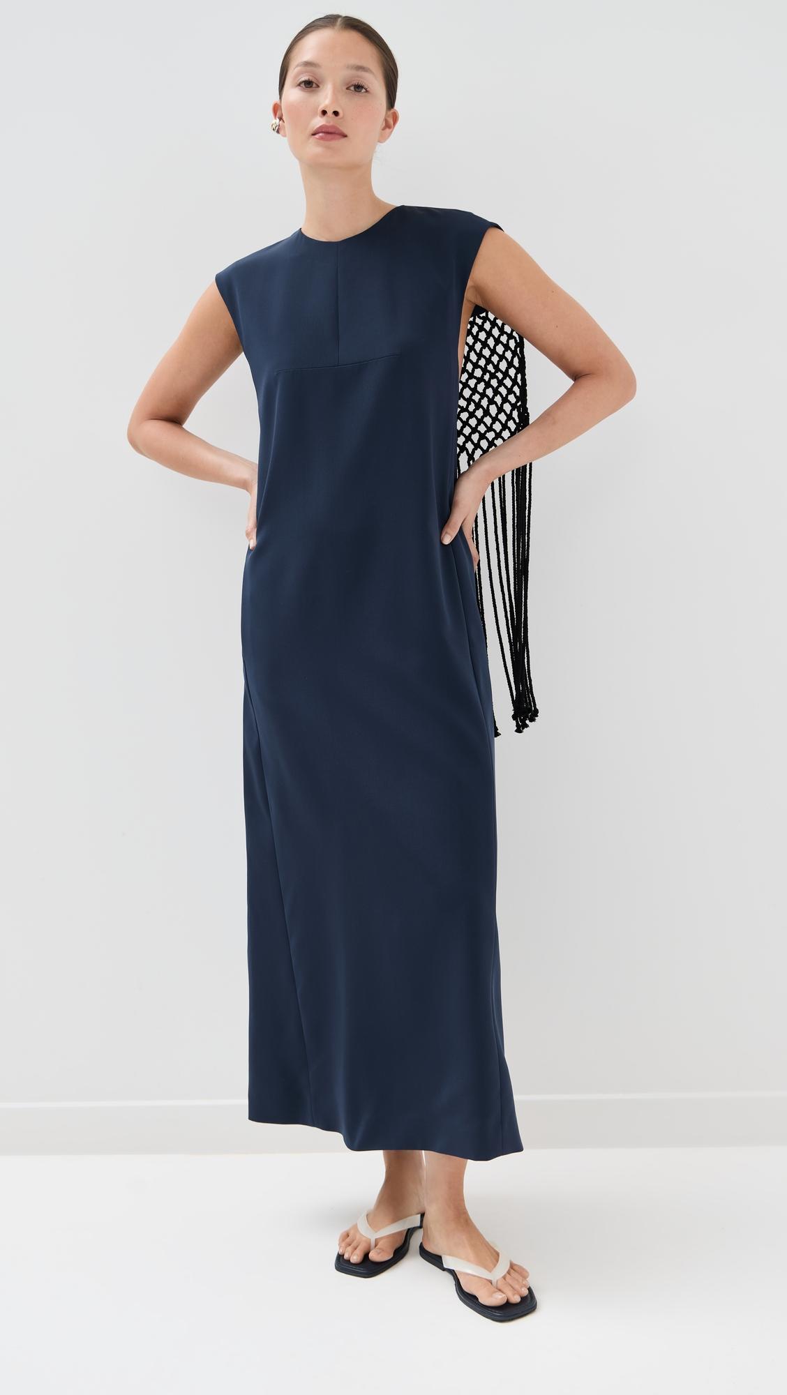 stretch silk nylon macrame dress