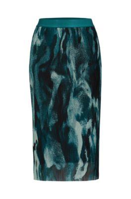stretch-tulle slim-fit skirt with seasonal print- patterned women's casual skirts